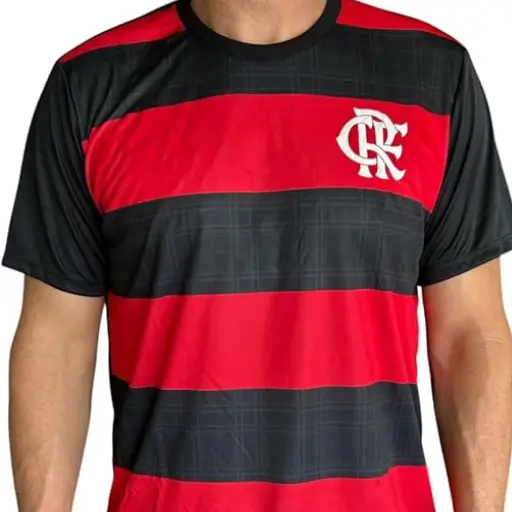 Camisa Flamengo Licenciada Original Listrada Preta e Vermelha, Masculina, Tamanho M
